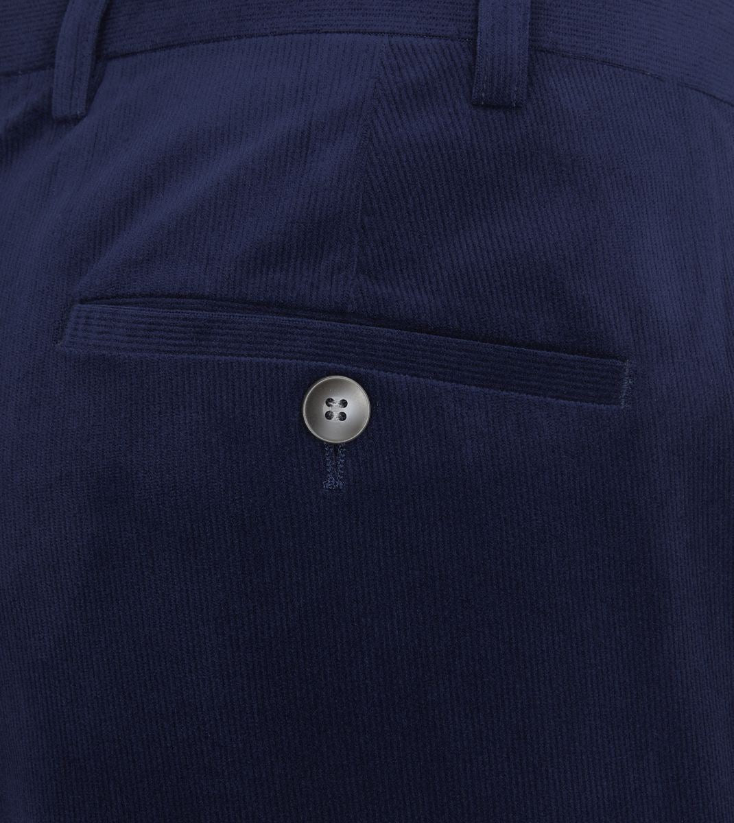 Skopes Atkinson Suit Tailored Fit Trousers For Men in Navy Blue Corduroy, 30W to 58W