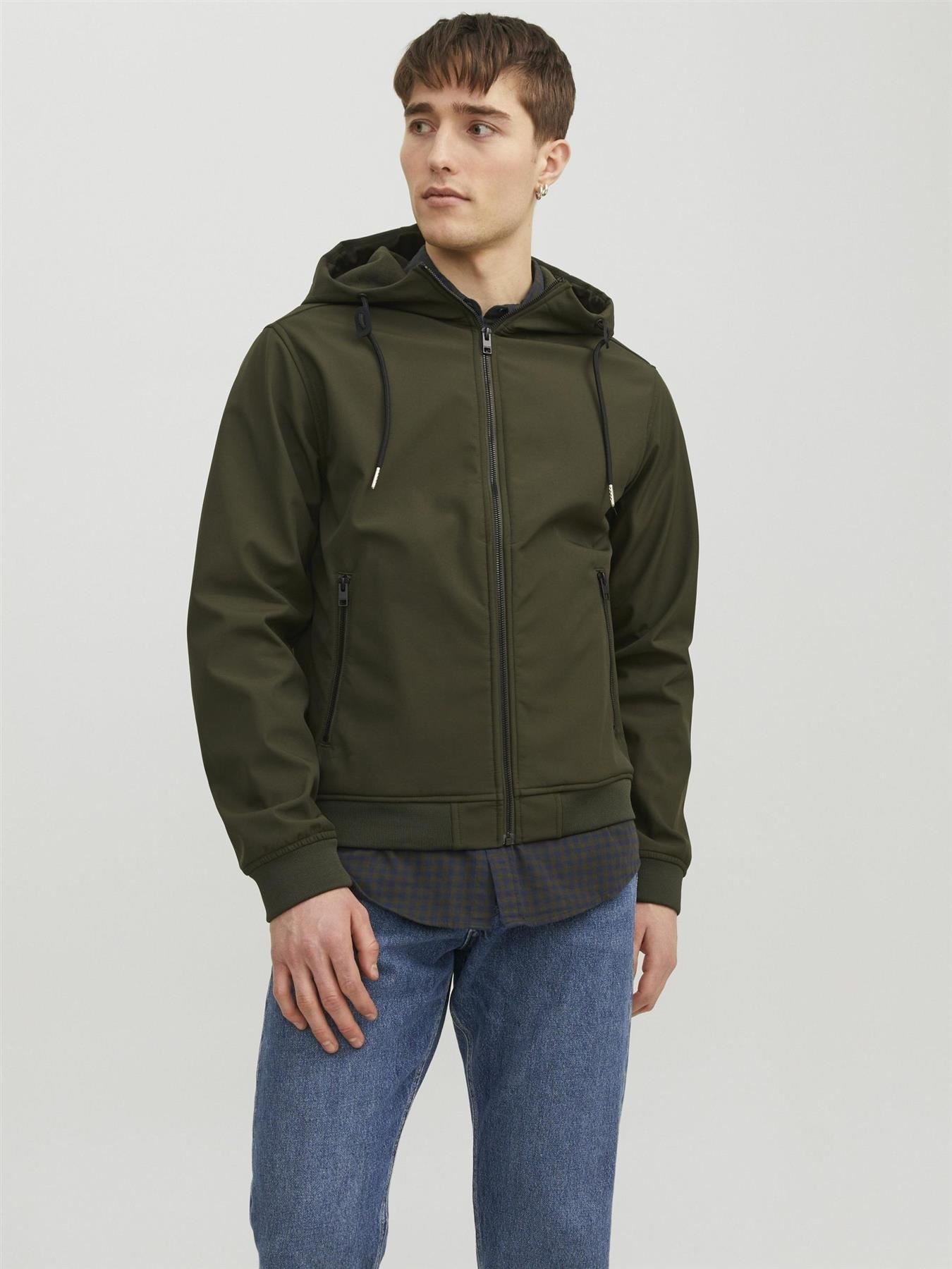 Jack & Jones Softshell Hoodie Jacket For Men (JJEBASIC) in 2 Colours, L-XL