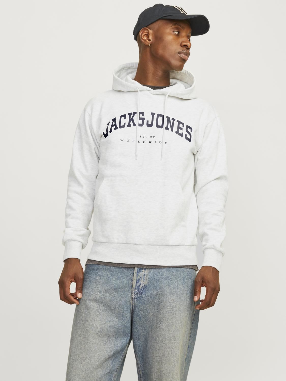 Jack & Jones Sweatshirt Hoodie For Men (JJECALEB VARSITY) in 5 Colours, L-XL