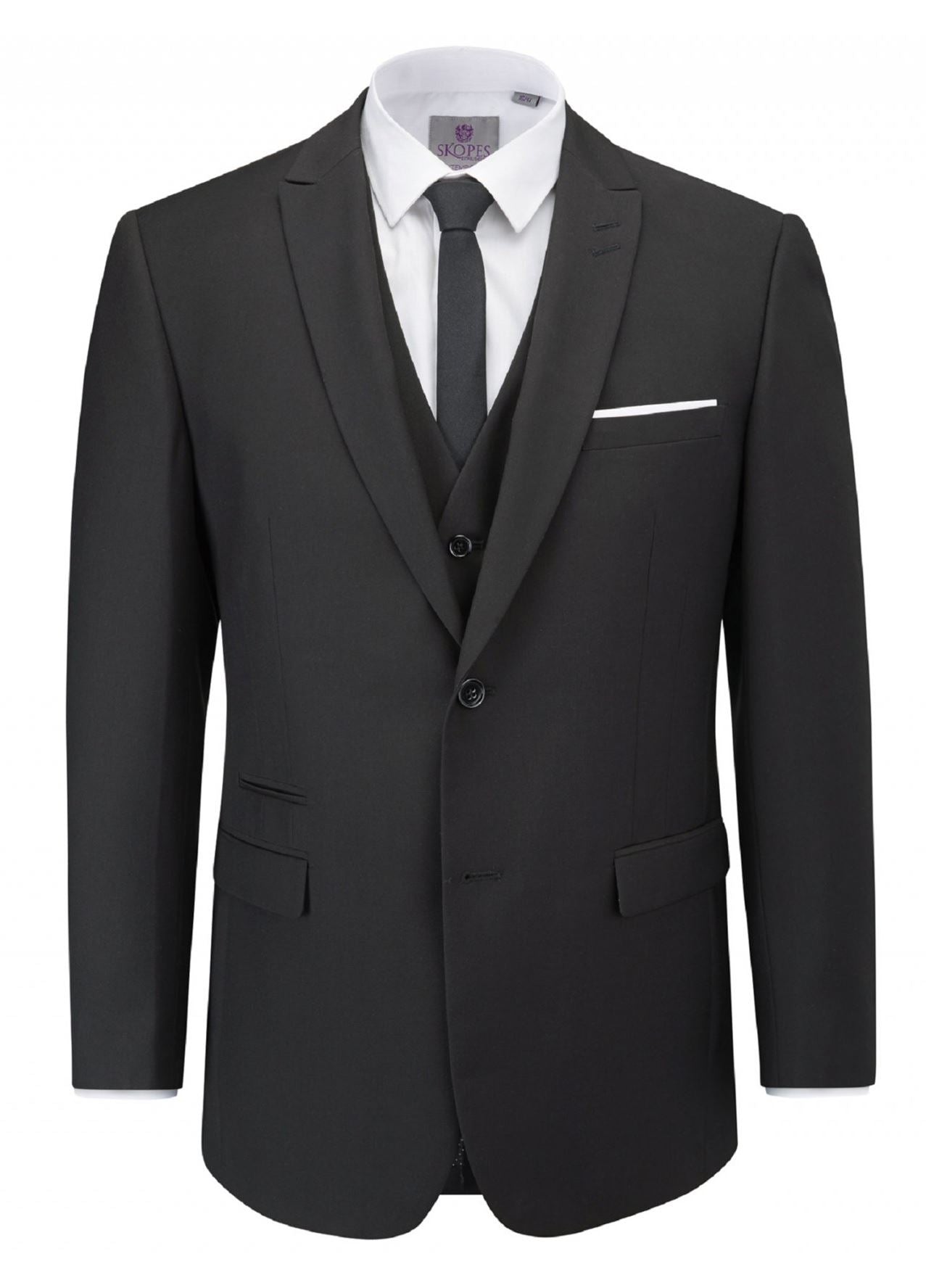 Skopes Madrid Tailored Fit Suit Jacket in Black Size 34 - 72