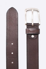 Wrangler Geniune Leather Zigzag Embossed Leather Belt in Brown Size 85 - 115