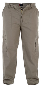 DUKE LONDON RELAXED FIT PURE COTTON 6 POCKET COMBAT/CARGO TROUSER IN SAND WAIST 42 TO 60" & INSIDELEG 30/32/34"