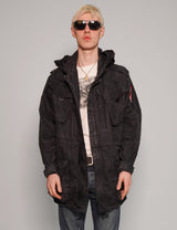 Tactical Utility Parka With Silver ST Logo in Black