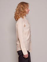 Vintage Neck Tie Blouse in Cream