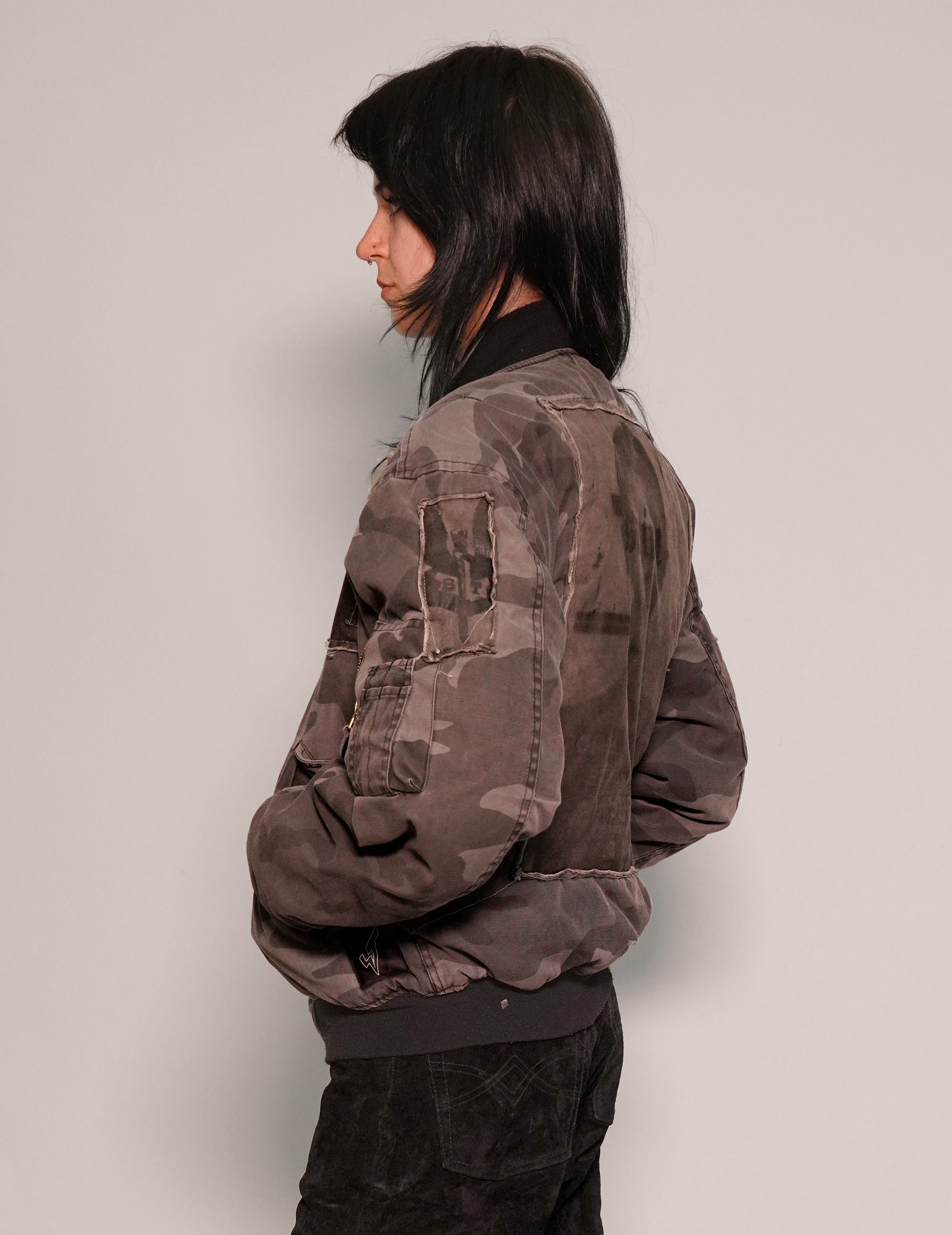 MA-1 Patched Bomber in Grey Camo