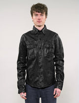 'Peace' Laser Printed Leather Jacket
