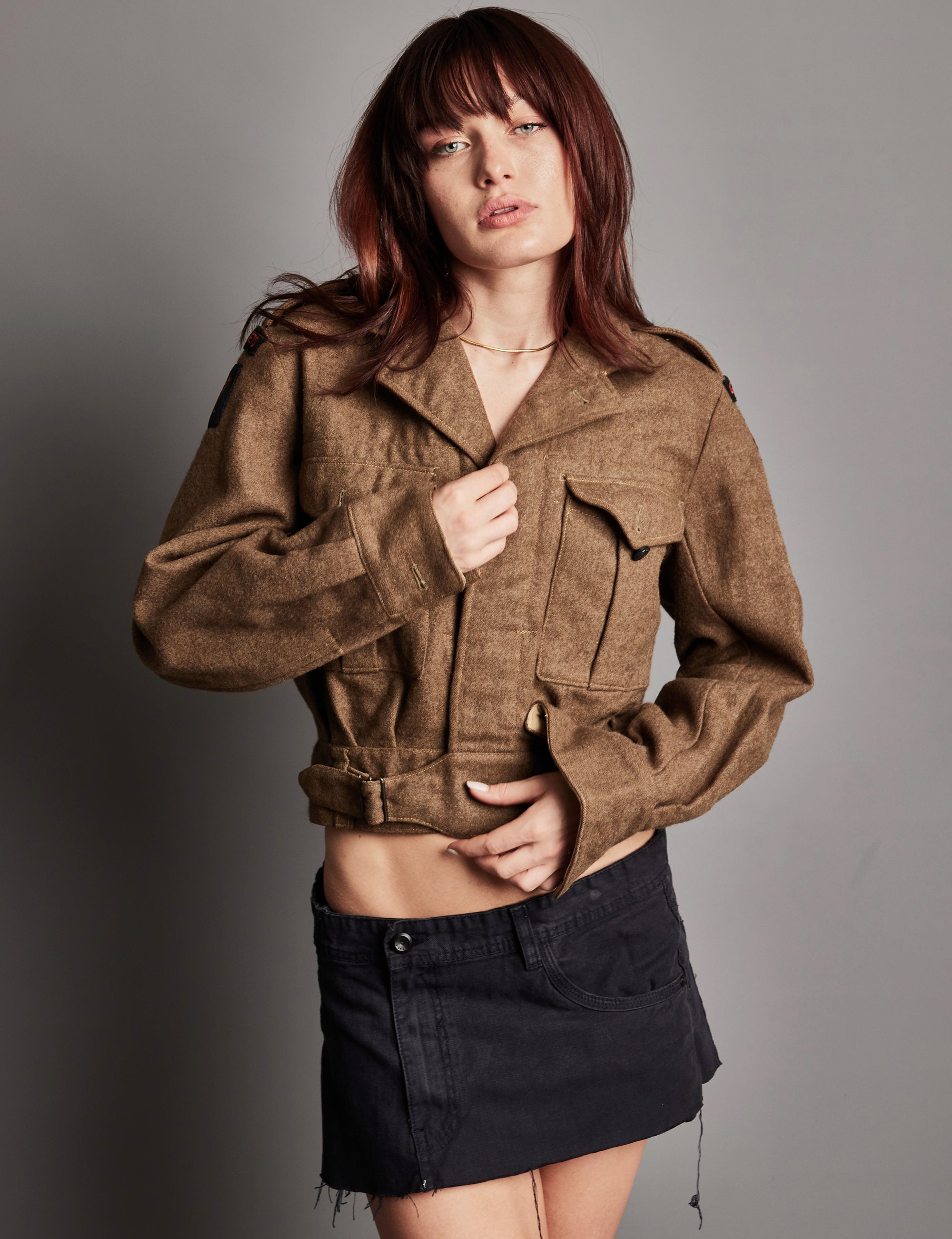Battle Dress Cropped Smock Jacket