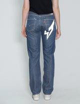 'Love Will Tear Us Apart' Jeans in Blue