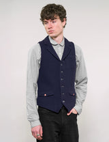 IMMORTAL Silverstone Navy Waffle Waistcoat
