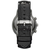 Emporio Armani Men’s Watch Leather Black Strap With Black Dial And Silver Case AR2447 Renato