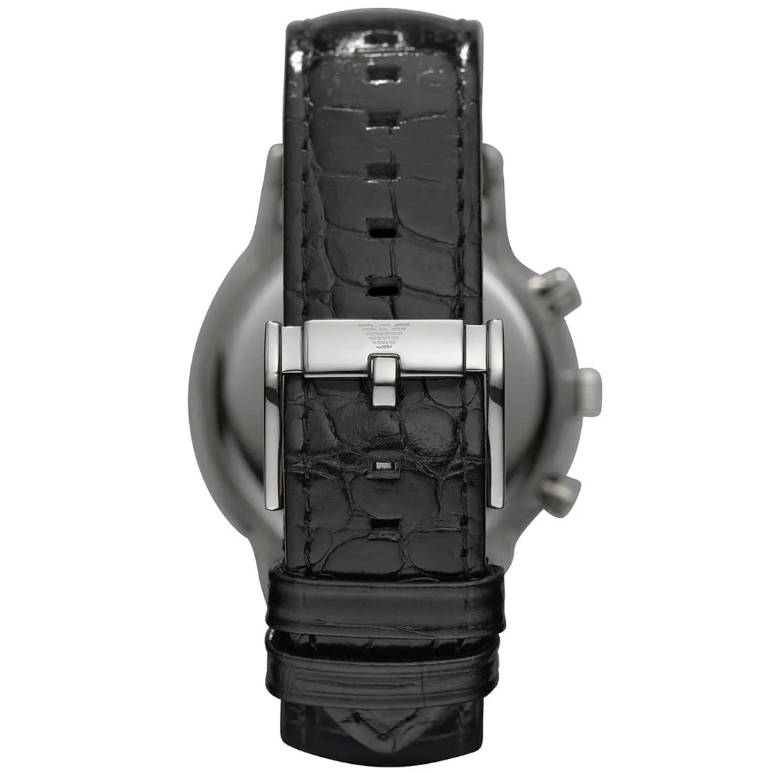 Emporio Armani Men’s Watch Leather Black Strap With Black Dial And Silver Case AR2447 Renato