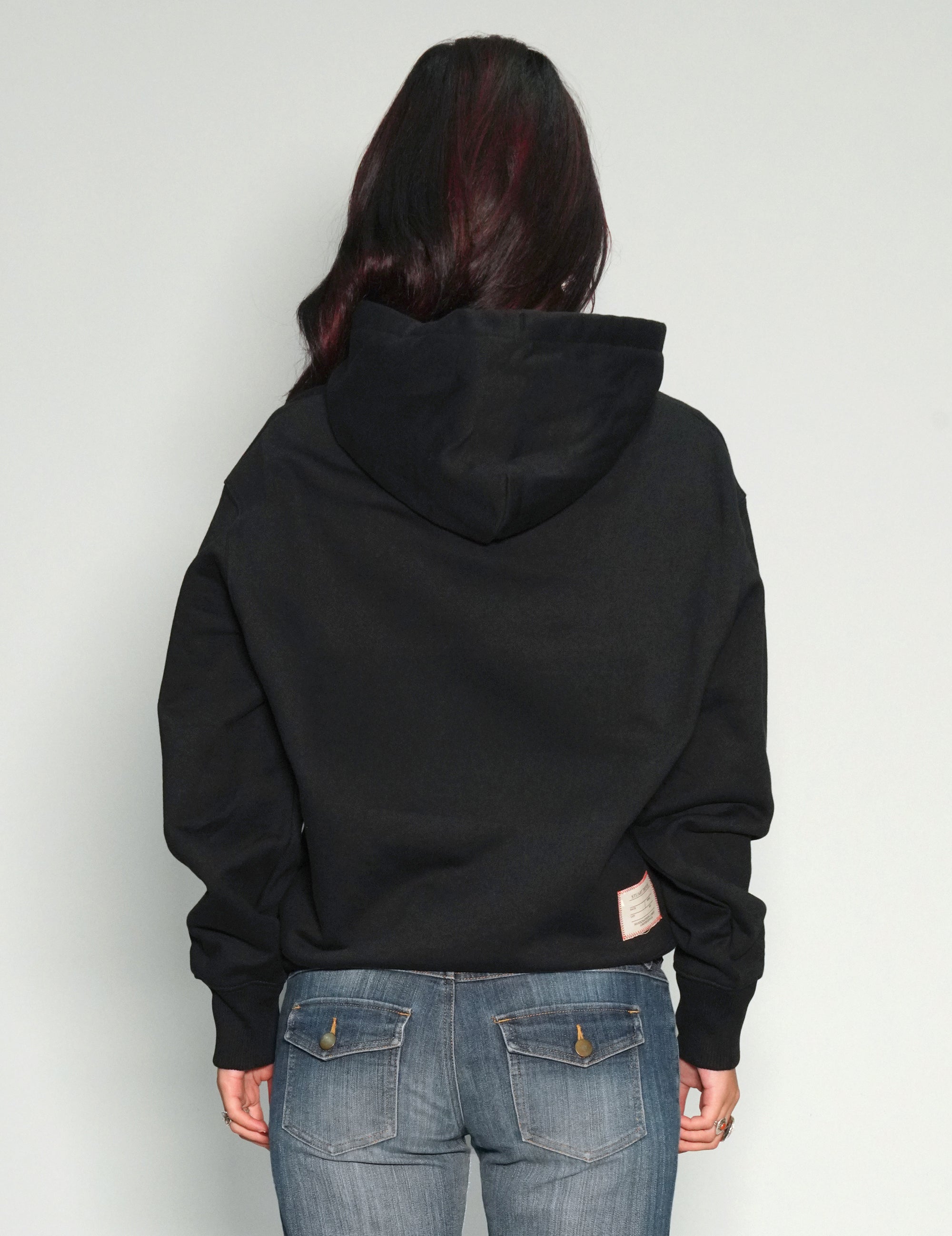 ST Hoodie in Black with Silver Lined Logo