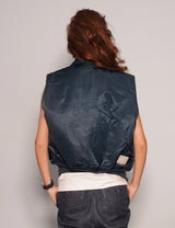 Light Weight Collared Bomber Gilet in Navy