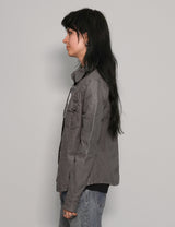 Immortal Leather Jacket in Grey