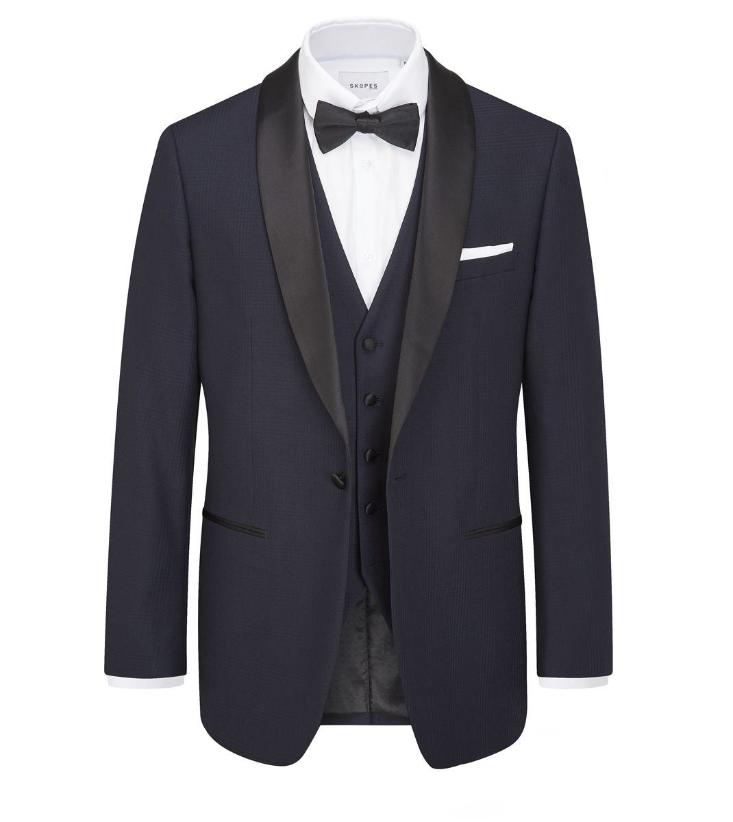 Skopes Newman Suit Jacket For Men's in Navy Shadow Check, 34S to 58L