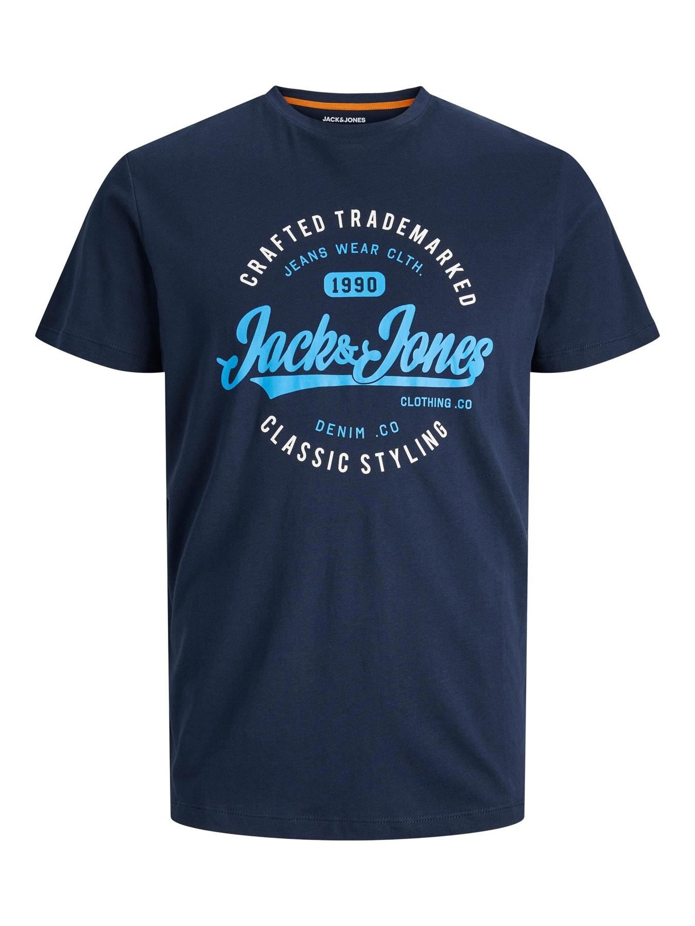 Jack & Jones Plus (12245500) JJMIKK Crew Neck T-Shirt in 3 Colour Options 1XL to 6XL