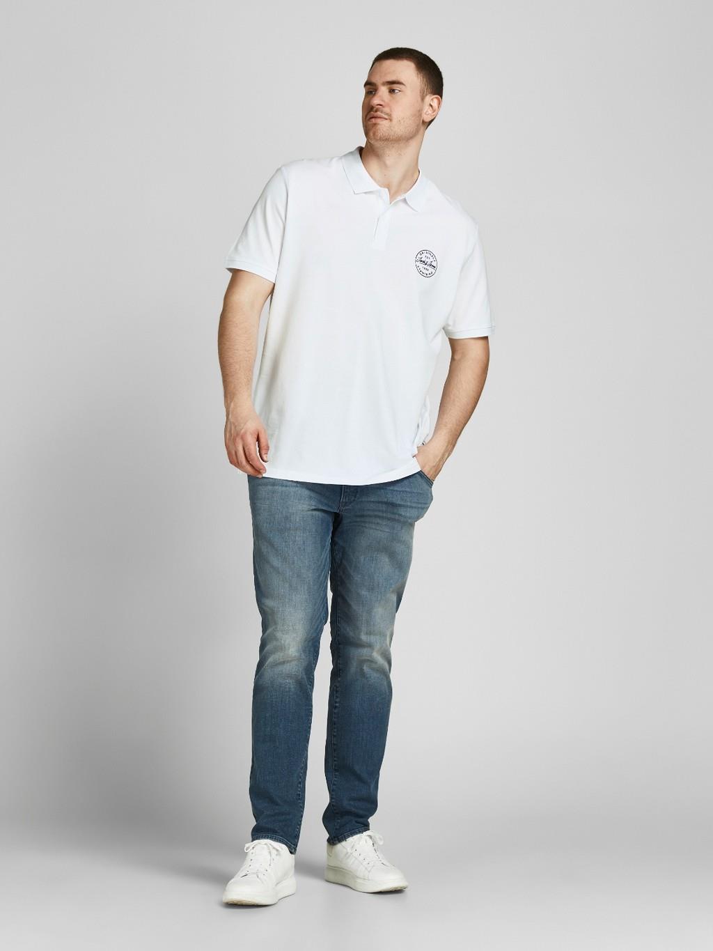 Jack & Jones Men's Plus Size Eshark Classic Short Sleeve Plain Polo Large to 6XL