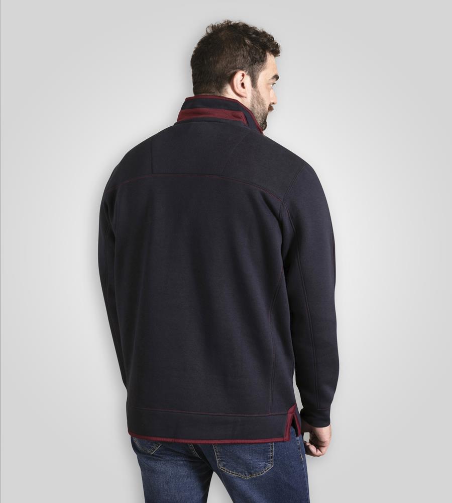 D555 LEICESTER 1 Quarter Neck Fleece Sweatshirt For Men (Tall) in Navy, LT-3XLT