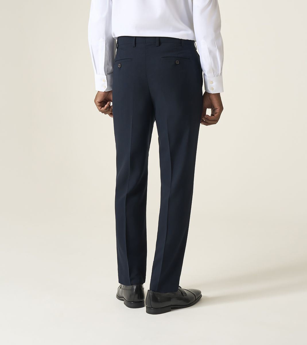Skopes Tapered Fit Harcourt Suit Trouser For Men in Navy Ink Tweed Effect, 30W-42W