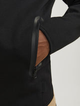 Jack & Jones Sweat Zip Hoodie Jacket For Men (JCOFUSION) in Black, L-XL
