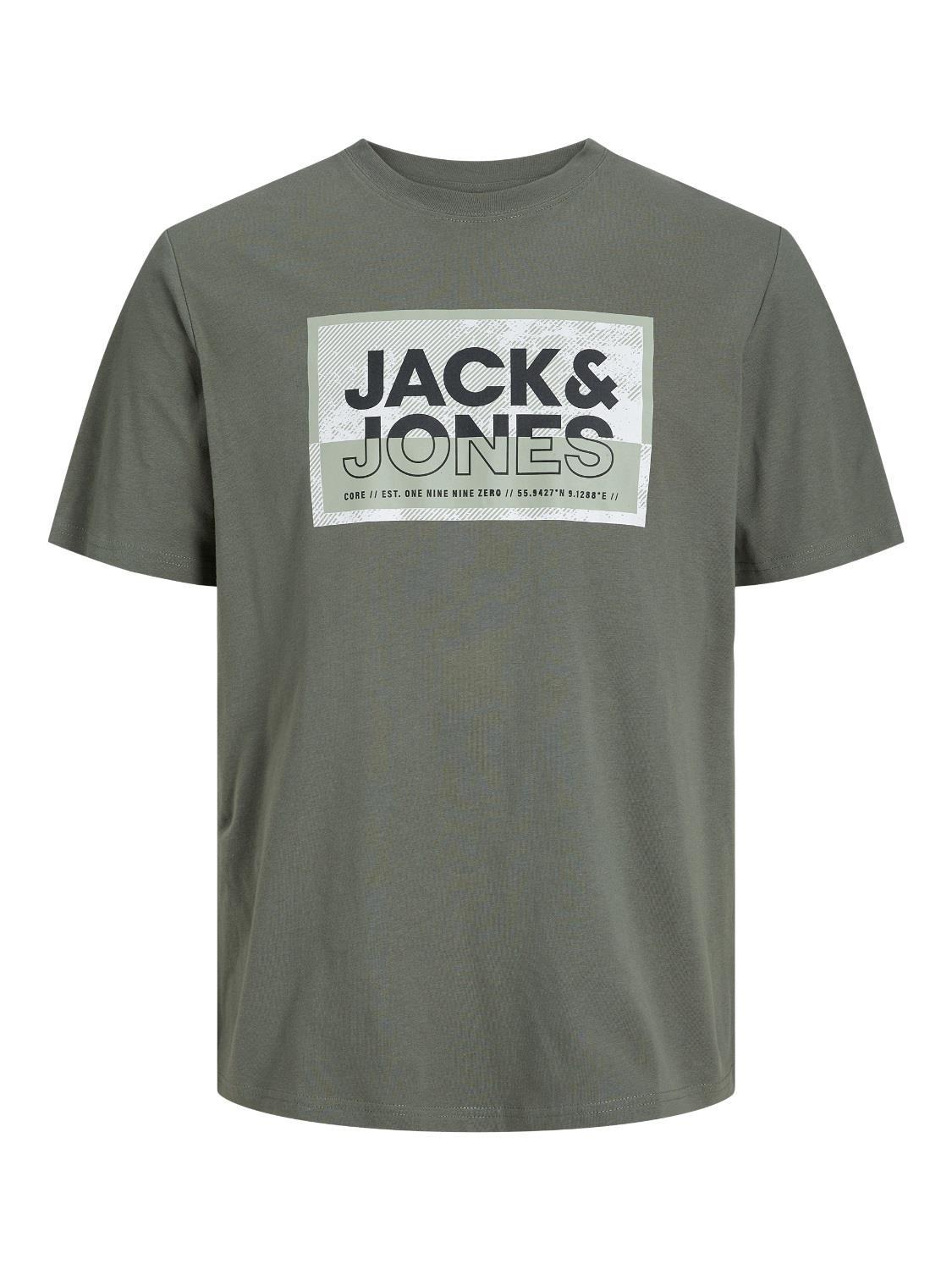 Jack & Jones Plus Men's JCOLOGAN Short Sleeve Crew Neck T-Shirt 3 Colours, 1XL to 6XL