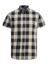 Jack & Jones Men's Plus Size Short Sleeves Checked Shirt Size 1XL to 6XL, 2 Colours