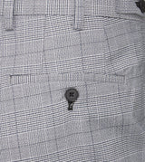 Skopes Men's Tailored Fit Anello Check Pattern Suit Trouser in Grey Waist 32 to 56