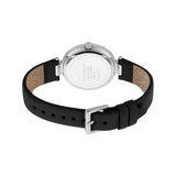 Esprit Women's Black Leather Watch, Silver Dial | Es1l153m0045