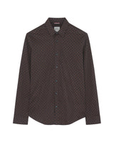 Ben Sherman Big Size Linear Geo Print Long Sleeve Shirt For Men in Black, 2XL-5XL