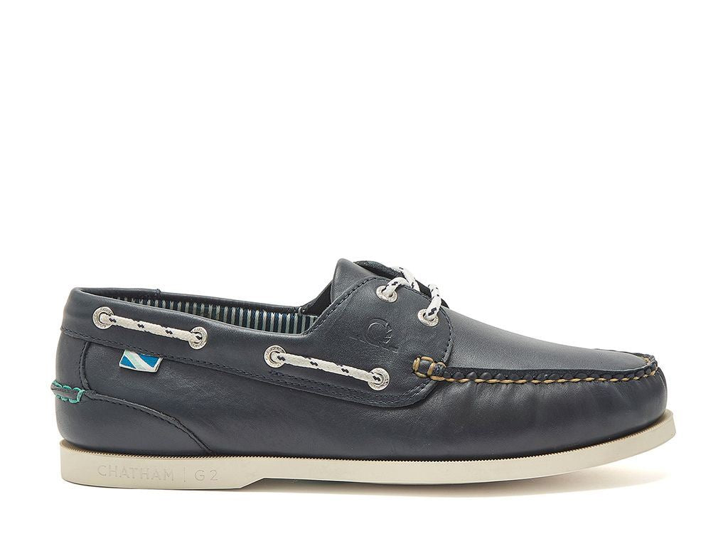 Chatham Leather Boat Shoes For Men - Crew G2 in Navy, 6-15