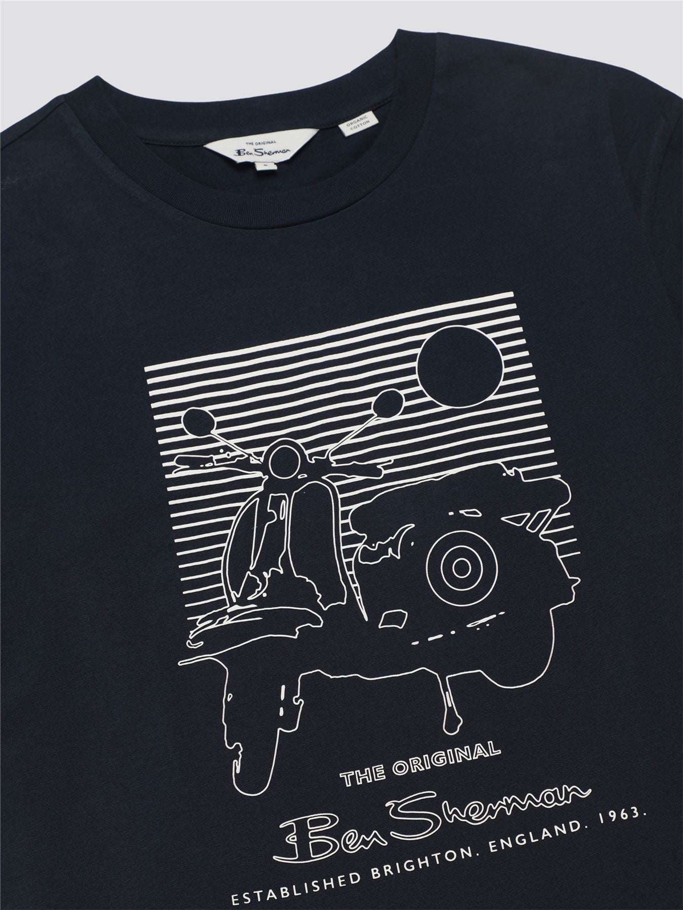 Ben Sherman Summer Scooter Short Sleeve T-Shirt for Mens 0076132) in Navy, 2XL-5XL