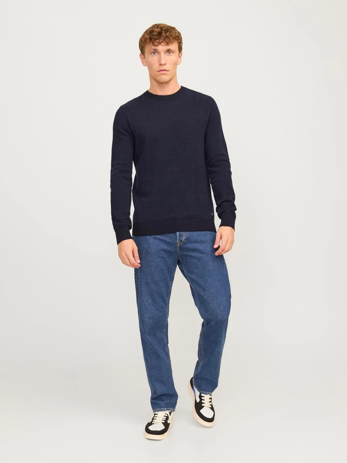 Jack & Jones Knit Crew Neck With Long Sleeves For Men (JJEGLOBE) in 6 Colours, L-XL