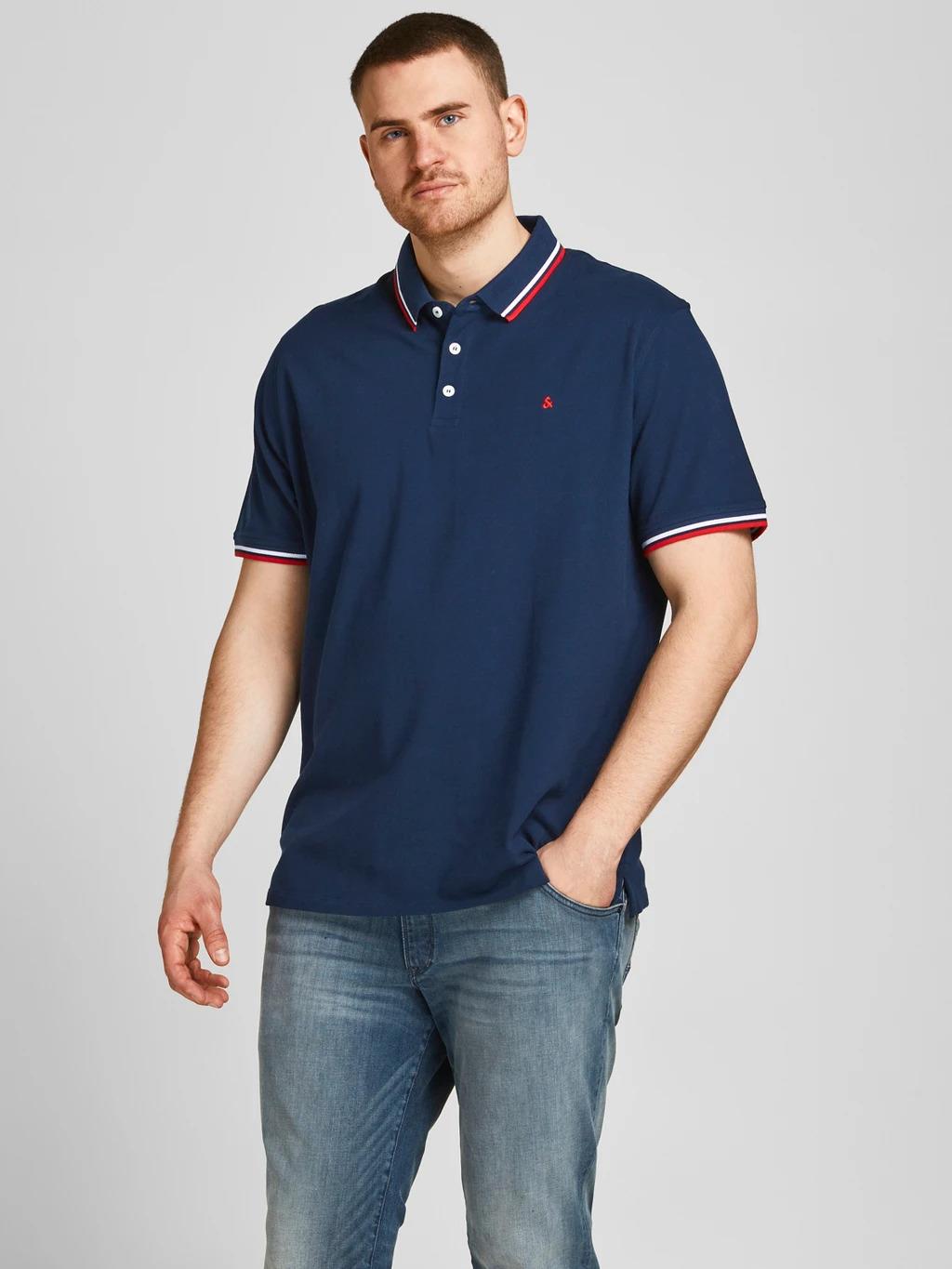 Jack & Jones (12143859) Men's Plus Size JJEPAULOS Polo Shirt in 6 Colours 2XL to 6XL