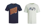 Jack & Jones Twin Pack Short Sleeve Printed Tee Size 1XL