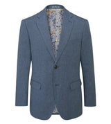 Skopes Calvados Linen Blend Tailored Fit Suit Jacket For Men in Blue, 36S-62L