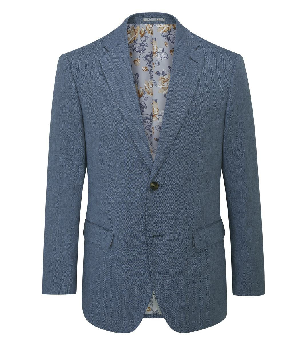 Skopes Calvados Linen Blend Tailored Fit Suit Jacket For Men in Blue, 36S-62L