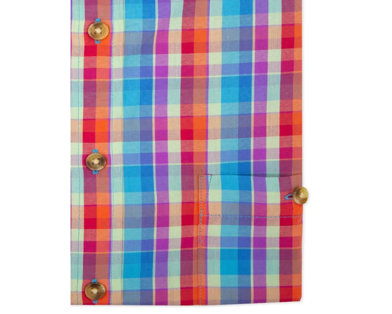 DOUBLE TWO MULTI-COLOURED CHECK SHORT SLEEVE SHIRT 2XL - 5XL