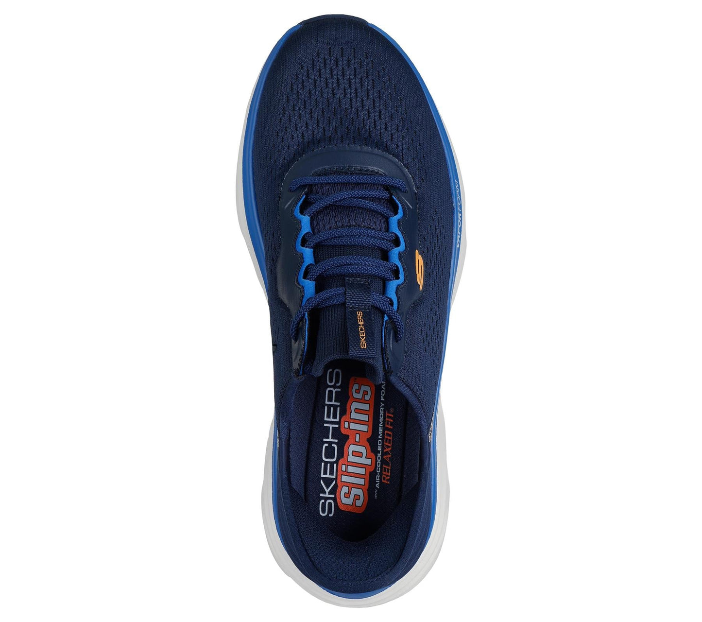 Skechers Slip On Shoe For Men D'Lux Vapor Slip-Ins With Lace-up in Navy/Orange, 5.5-13