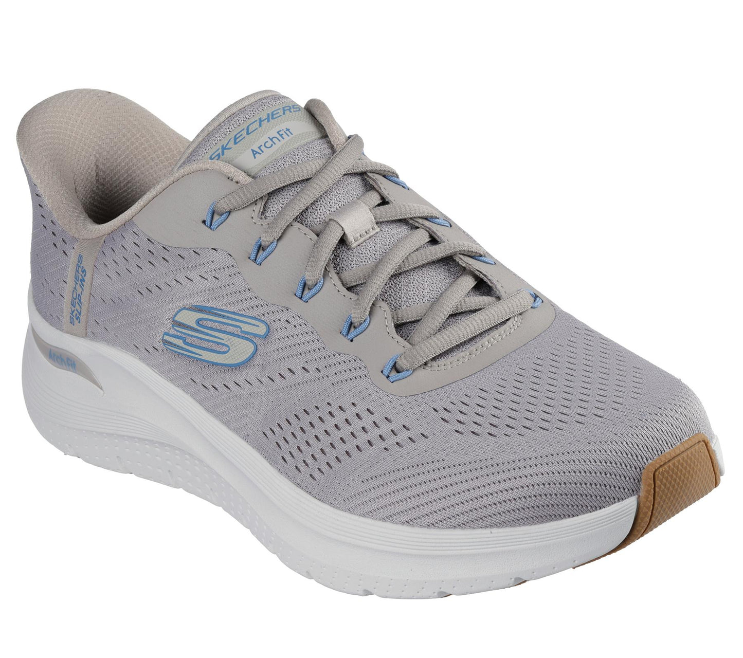 Skechers Slip On Shoe For Men Arch Fit 2.0 Lestur Slip-Ins in Taupe/Blue, 5.5-15