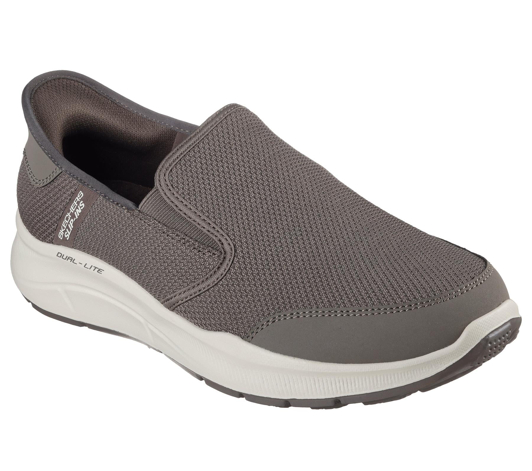 Skechers Slip On Sneaker Shoe For Men Equalizer 5.0 Drayze Slip-Ins in Taupe, 5.5-13