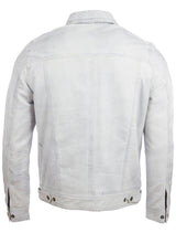 AGQ5 Men's Trucker Harrington Jacket - Dirty White
