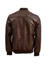 Men's Biker Pure Leather Jacket | Brown
