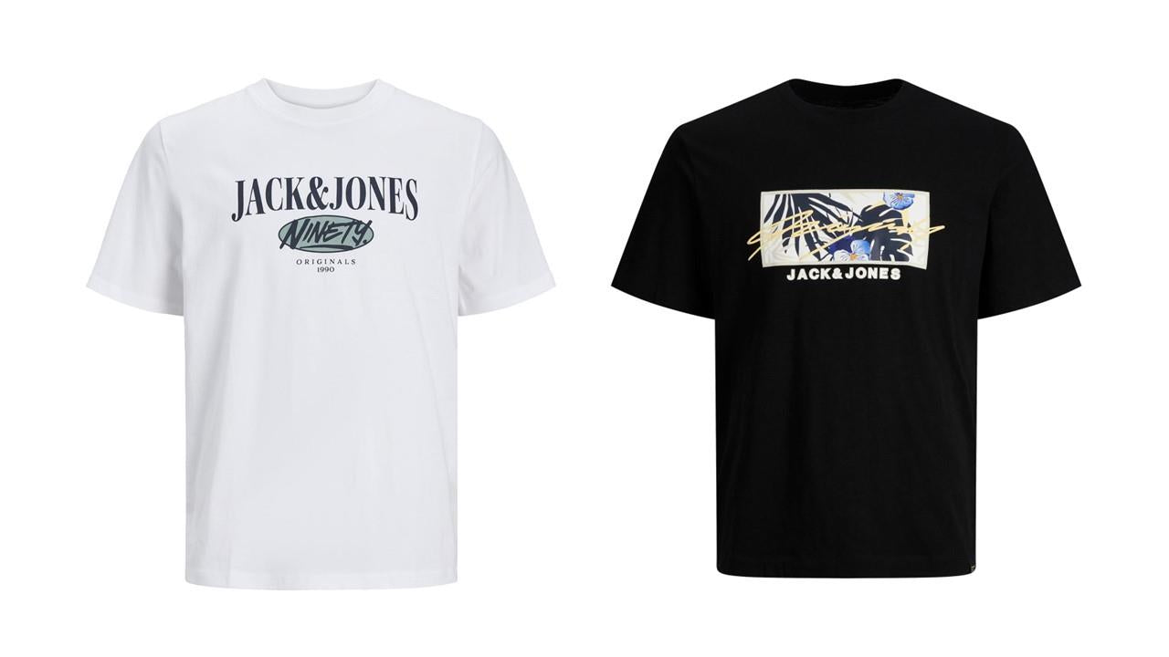 Jack & Jones Twin Pack Short Sleeve Printed Tee Size 1XL