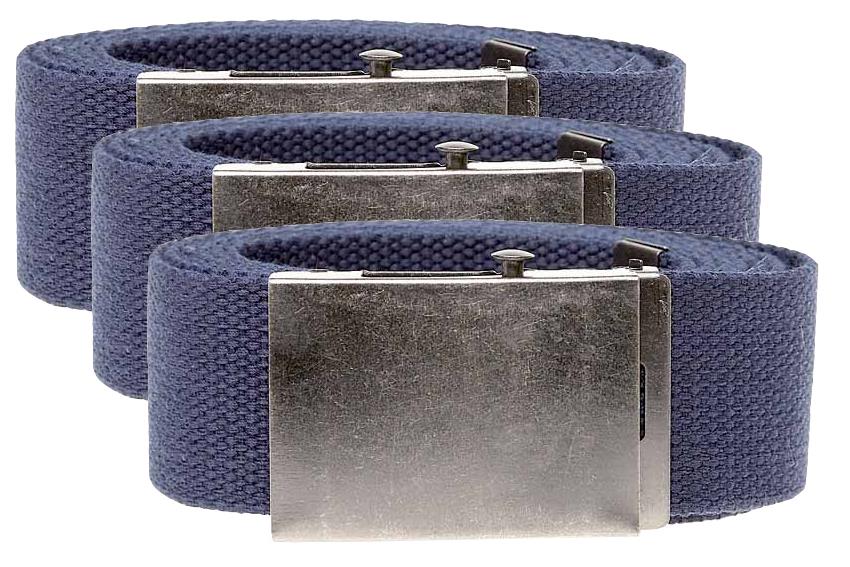 Duke London Mens Big Size 3 Pack Plain Webbing Belt