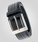 Duke London Four Stitch Line Square Buckle Bonded Leather Belt