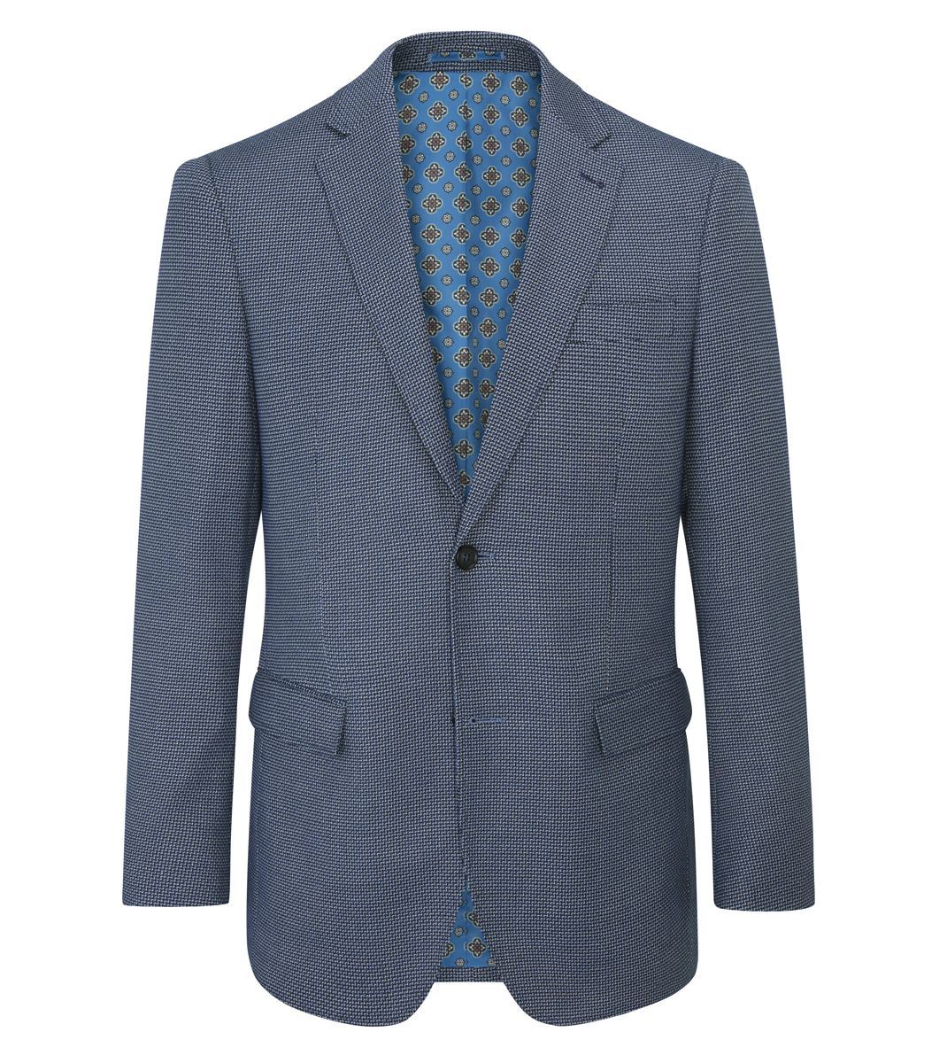 Skopes Doug Textured Tailored Fit Jacket For Men in Blue, 36S-62L