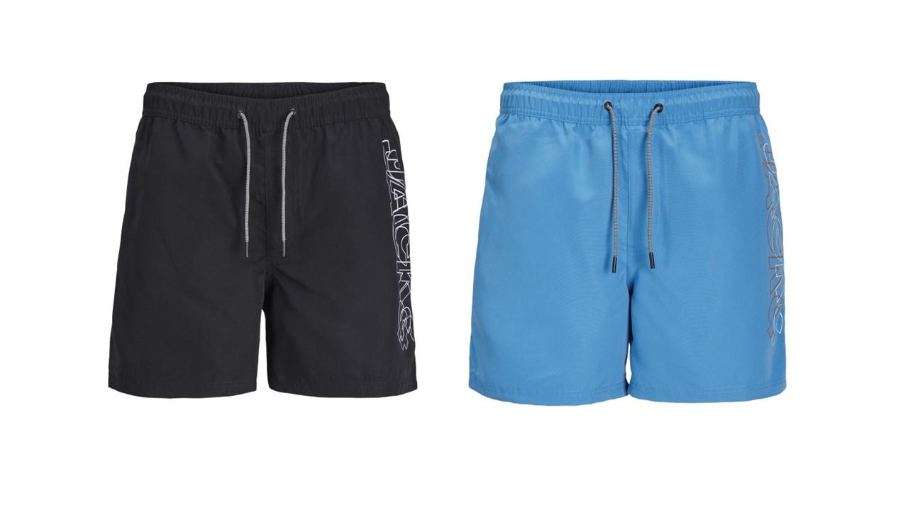 Jack & Jones JPSTFIJI JJSWIM Double Logo LY Shorts for Mens in 2 Colours, 1XL-6XL