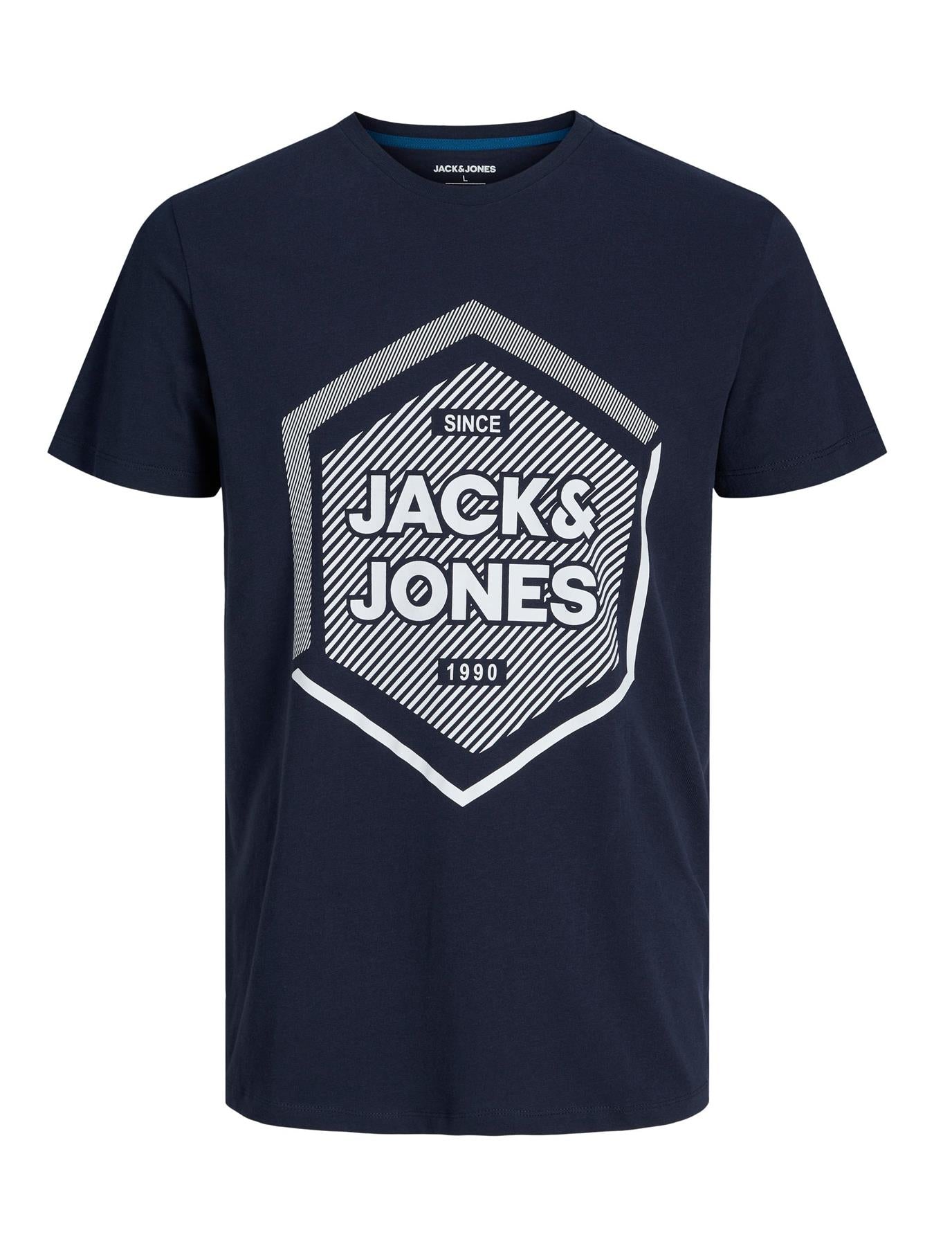 Jack & Jones Plus (12245472) JJSTEIN SS Crew Neck T-Shirt in 2 Colour Options 1XL to 6XL
