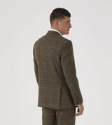 Skopes Tailored Fit Suit Jacket Whitaker in Lovat and Red Dogtooth