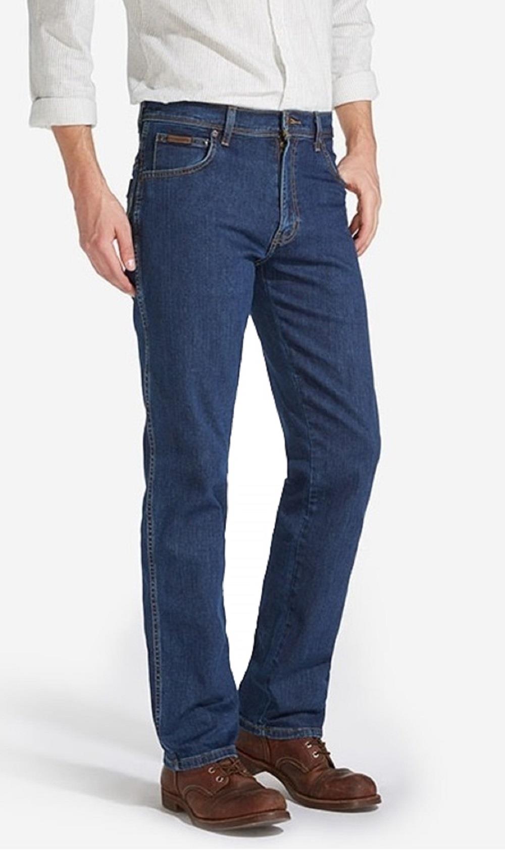Wrangler Men's Texas Stretch jeans in a Grained Blue Denim (W12133009) Waist 30 - 50